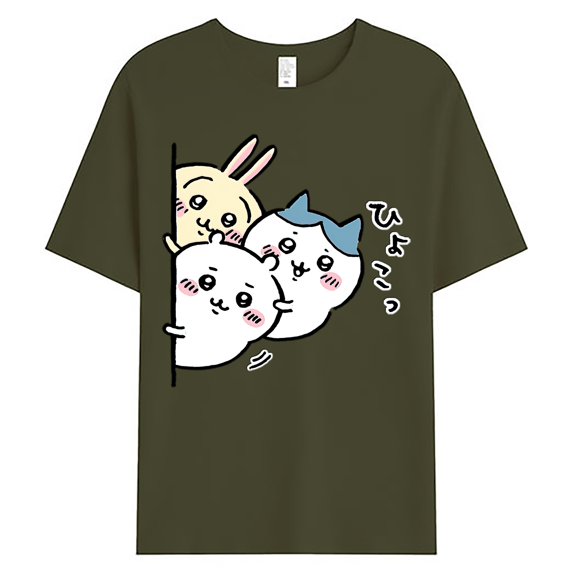 （画像用） ちいかわ うさぎ Chii-kawa usagi 綿100％ メンズ半袖Tシャツ｜肌触りやわらか＆通気性